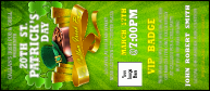St. Patrick's Day Party VIP Event Badge Large