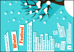 Winter Cut Paper Club Flyer