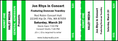 Green and White General Admission Ticket