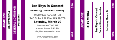 Purple and White General Admission Ticket Purple and White General Admission Ticket