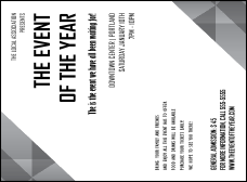 All Purpose Corners Black and White Invitation