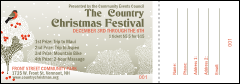 Winter Bird Raffle Ticket