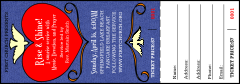 Big Heart Purple Raffle Ticket