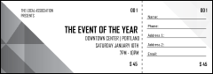 All Purpose Corners Black and White Raffle Ticket