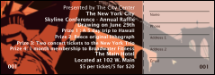 New York Red and Orange Raffle Ticket 001