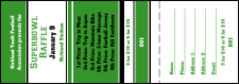 Sports Raffle Ticket 004 in Green and Black