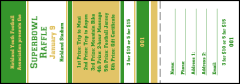 Sports Raffle Ticket 005 in Green and Gold