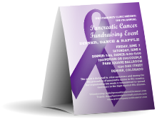 Purple Ribbon Table Tent
