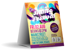 Disco Dance Festival Table Tent