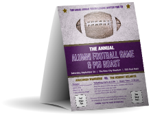 Football Purple Table Tent