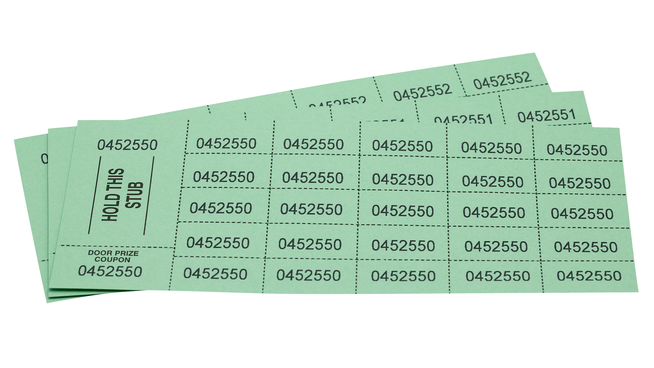 Sheet Raffle Ticket Green (pack of 500)