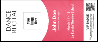 Ballet Dance Recital VIP Event Badge Large
