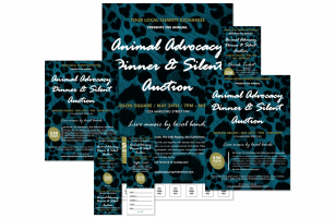 Animal Print Blue and Black