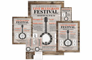 Banjo Gray Wood Event Kit