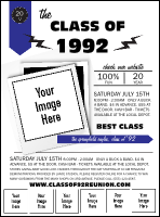 Class Reunion Mascot Blue Logo Flyer