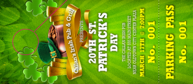 St. Patrick's Day Party Hang Tag