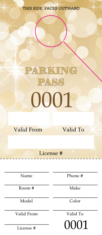 Gold Glitter Parking Permit