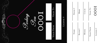 Black Tie Parking Pass (100 pack)