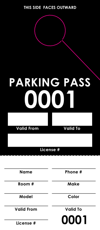 Black Parking Pass (100 pack)
