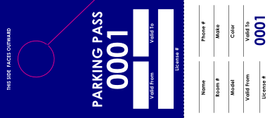 Blue Parking Pass (100 pack) Blue Parking Pass (100 pack)