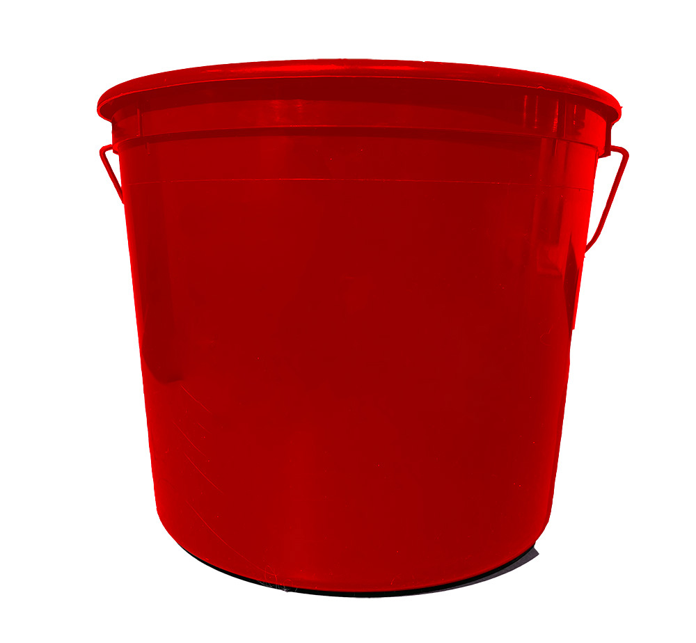 1-Gallon Red Plastic Bucket