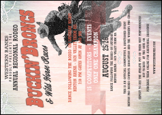 Bucking Bronco Rodeo Postcard Mailer