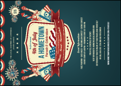 Fourth of July Freedom Blue Postcard Mailer
