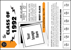 Class Reunion Mascot Orange Postcard Mailer