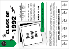 Class Reunion Mascot Green Postcard Mailer