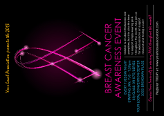 Breast Cancer Ribbon Sparkle Postcard Mailer