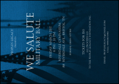 Military Ball - US Flags Postcard Mailer