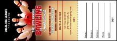 Bowling League Raffle Ticket