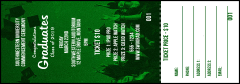 Graduation - Green Raffle Ticket