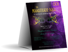 Masquerade Ball Table Tent w/ Serial Number