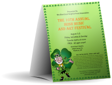 St Patrick's Day Colored Table Tent