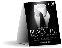 Black Tie Table Tent w/ Serial Number