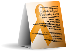 Orange Ribbon Table Tent