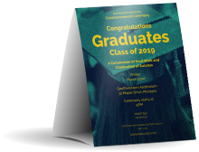 Graduation - Blue and Yellow Table Tent