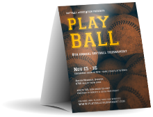 Softball Brown Table Tent