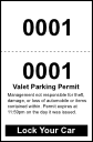 Black 2-Part Valet Ticket