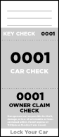 Grey 3-Part Valet Ticket