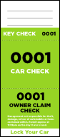 Lime 3-Part Valet Ticket