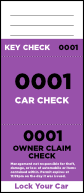 Purple 3-Part Valet Ticket