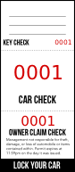 Red Number 3-Part Valet Ticket