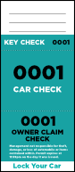 Teal 3-Part Valet Ticket