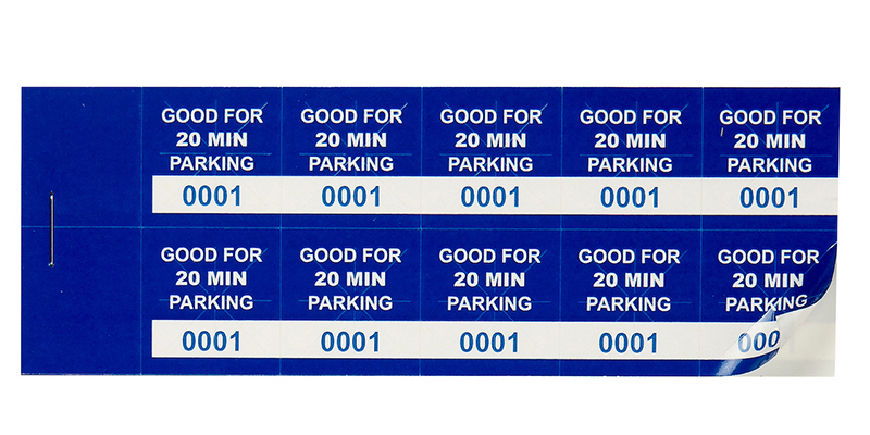 Blue 20 Min Parking Validation Stickers (package of 1000)