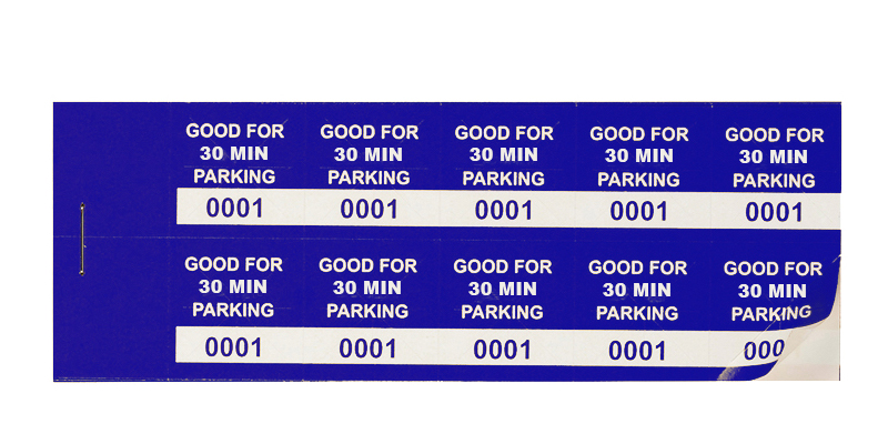 Blue 30 Min Parking Validation Stickers (package of 1000)