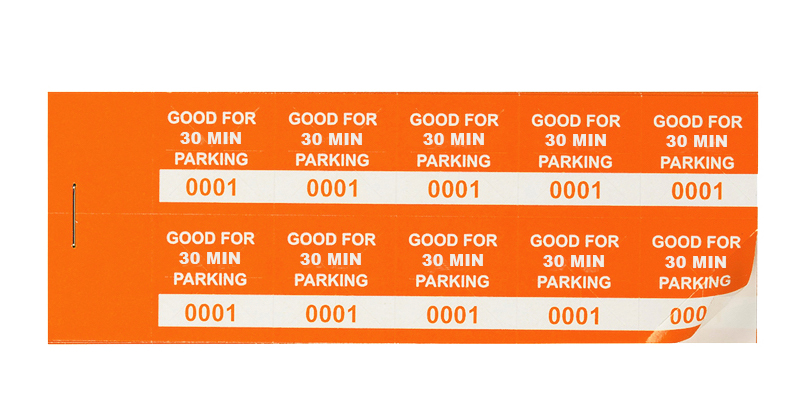 Orange 30 Min Parking Validation Stickers (package of 1000)
