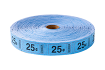 Single Roll Tickets Blue 25 Cents