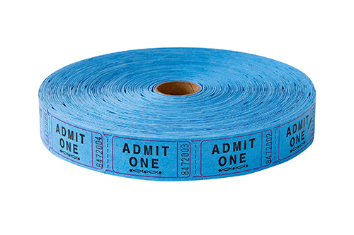 Single Roll Tickets Blue Admit One